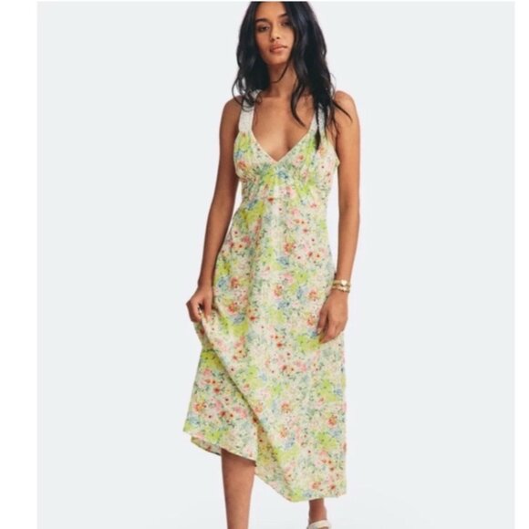 LoveShackFancy Sabina Floral Midi Dress - Picture 1 of 11